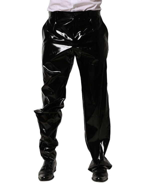 Black Nylon Straight Men Pants Dolce & Gabbana