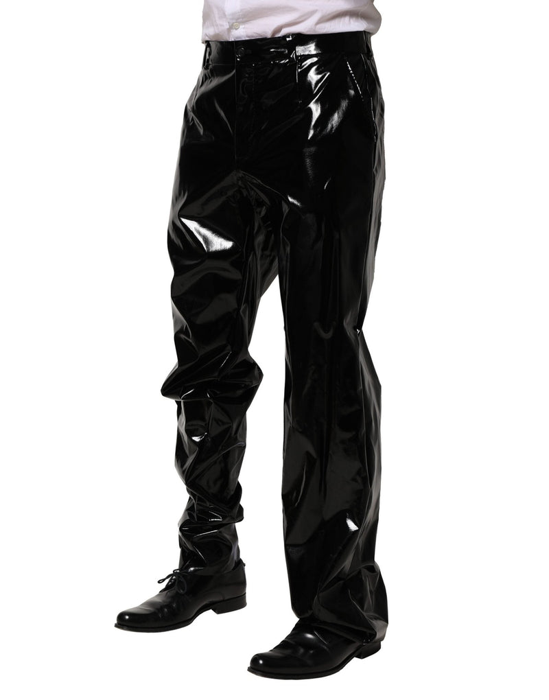 Black Nylon Straight Men Pants Dolce & Gabbana