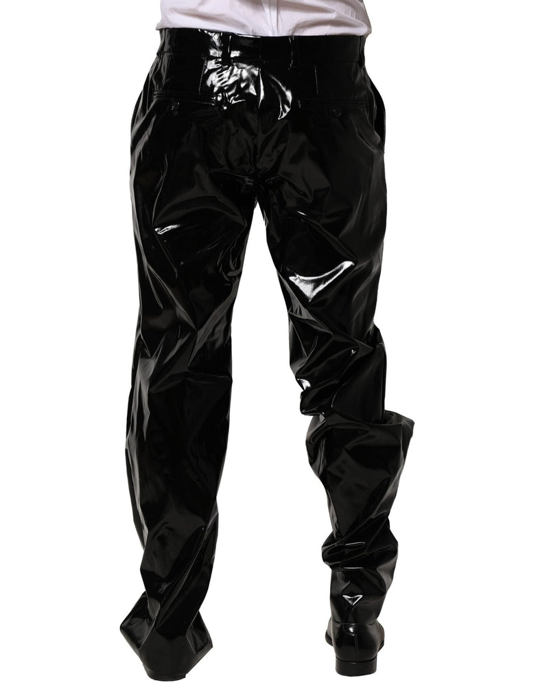 Black Nylon Straight Men Pants Dolce & Gabbana
