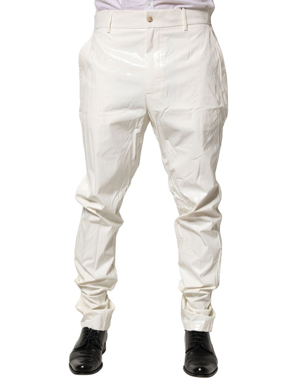 White Nylon Tapered Dress Men Pants Dolce & Gabbana