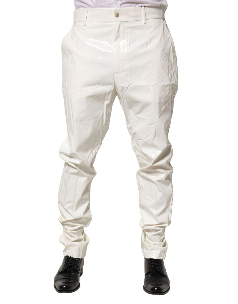 White Nylon Tapered Dress Men Pants Dolce & Gabbana