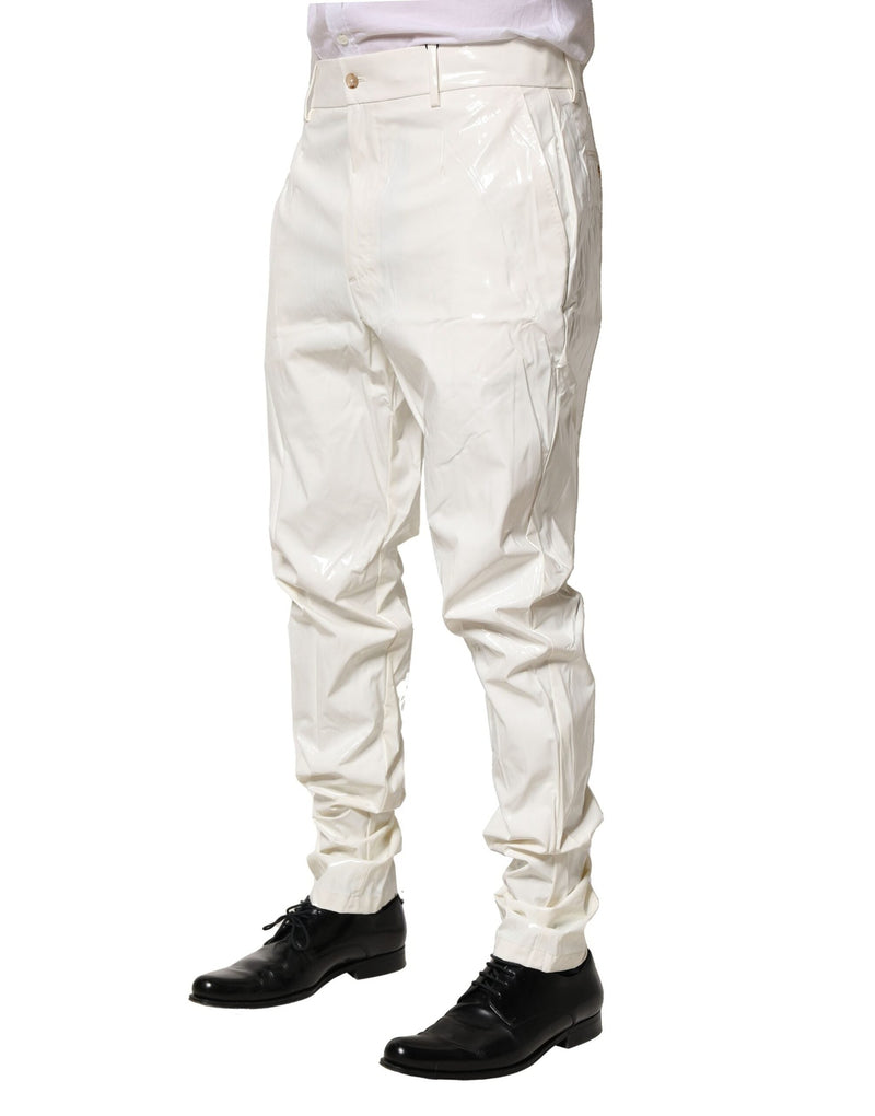 White Nylon Tapered Dress Men Pants Dolce & Gabbana
