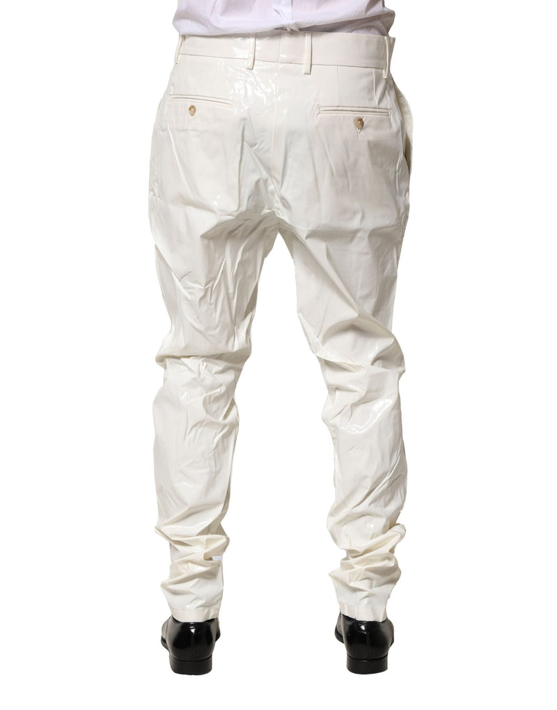 White Nylon Tapered Dress Men Pants Dolce & Gabbana