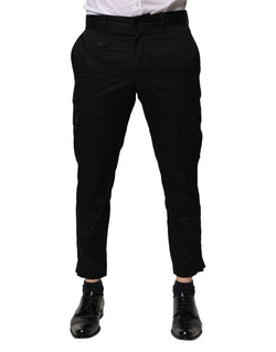 Black Cotton Dress Slim Formal Pants Dolce & Gabbana
