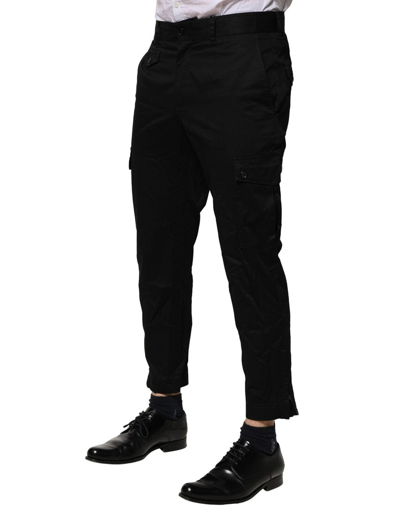 Black Cotton Dress Slim Formal Pants Dolce & Gabbana