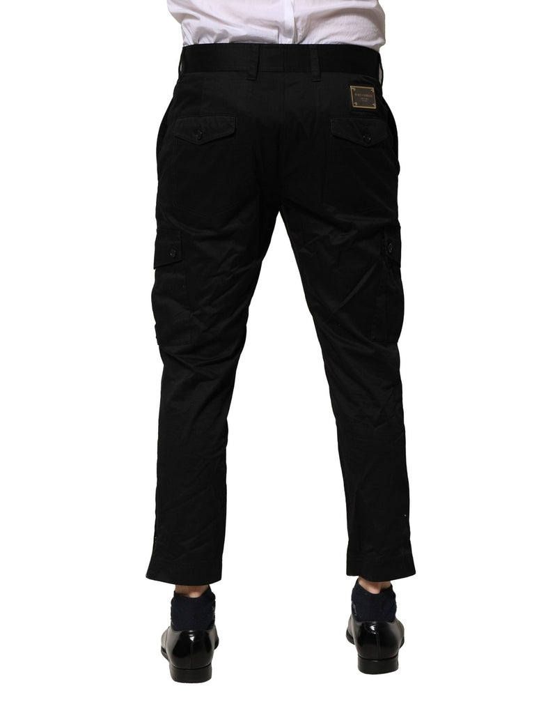 Black Cotton Dress Slim Formal Pants Dolce & Gabbana
