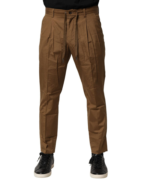 Brown Cotton Chino Mid Waist Men Pants Dolce & Gabbana