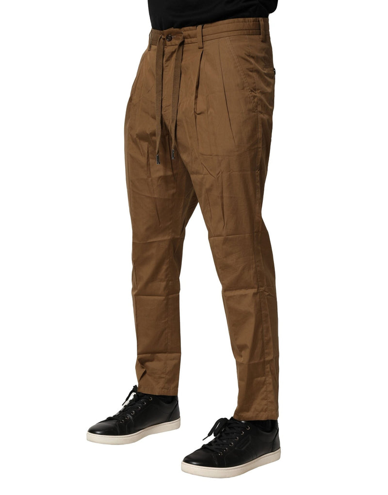 Brown Cotton Chino Mid Waist Men Pants Dolce & Gabbana