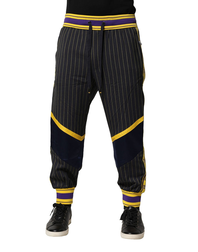 Multicolor Stripes Wool Jogger Pants Dolce & Gabbana