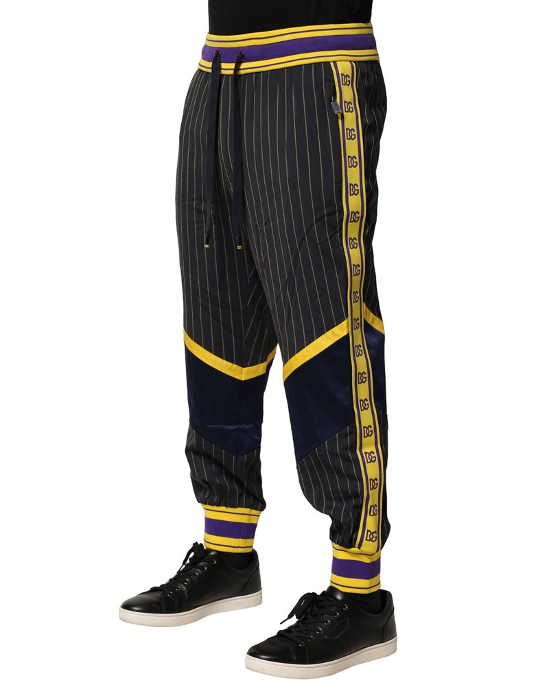 Multicolor Stripes Wool Jogger Pants Dolce & Gabbana