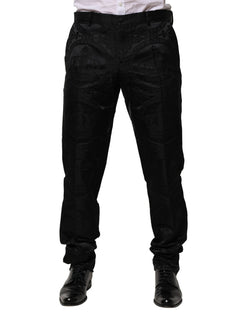 Black Cotton DG Crown Dress Pants Dolce & Gabbana