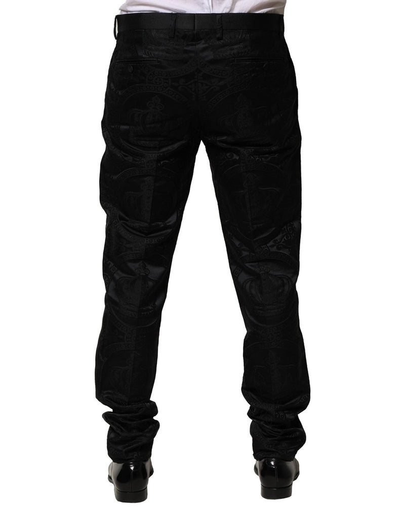 Black Cotton DG Crown Dress Pants Dolce & Gabbana