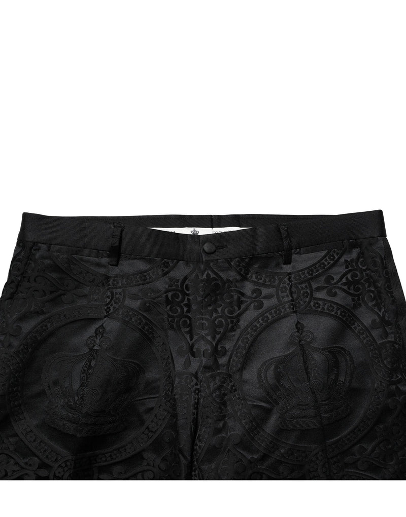 Black Cotton DG Crown Dress Pants Dolce & Gabbana