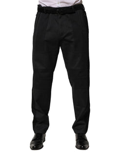 Black Cotton Dress Slim Formal Pants Dolce & Gabbana