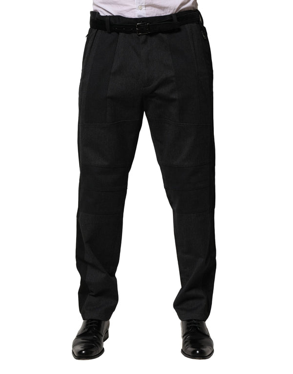 Black Cotton Dress Slim Formal Pants Dolce & Gabbana
