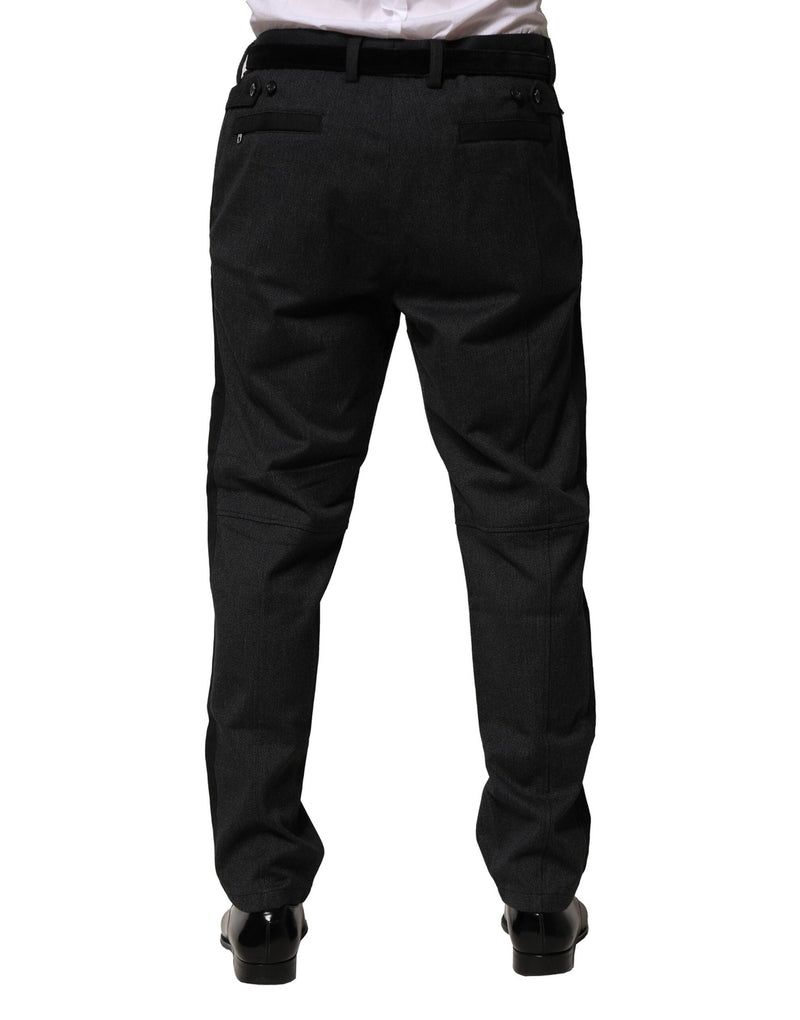 Black Cotton Dress Slim Formal Pants Dolce & Gabbana
