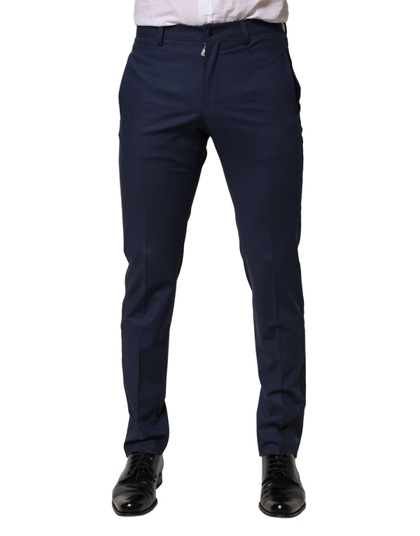 Dark Blue Wool Dress Formal Pants Dolce & Gabbana