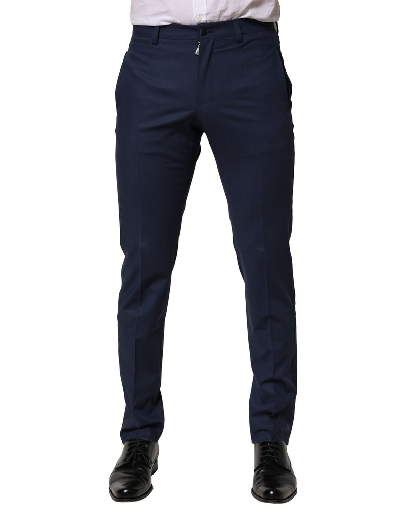 Dark Blue Wool Dress Formal Pants Dolce & Gabbana