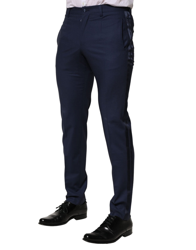 Dark Blue Wool Dress Formal Pants Dolce & Gabbana