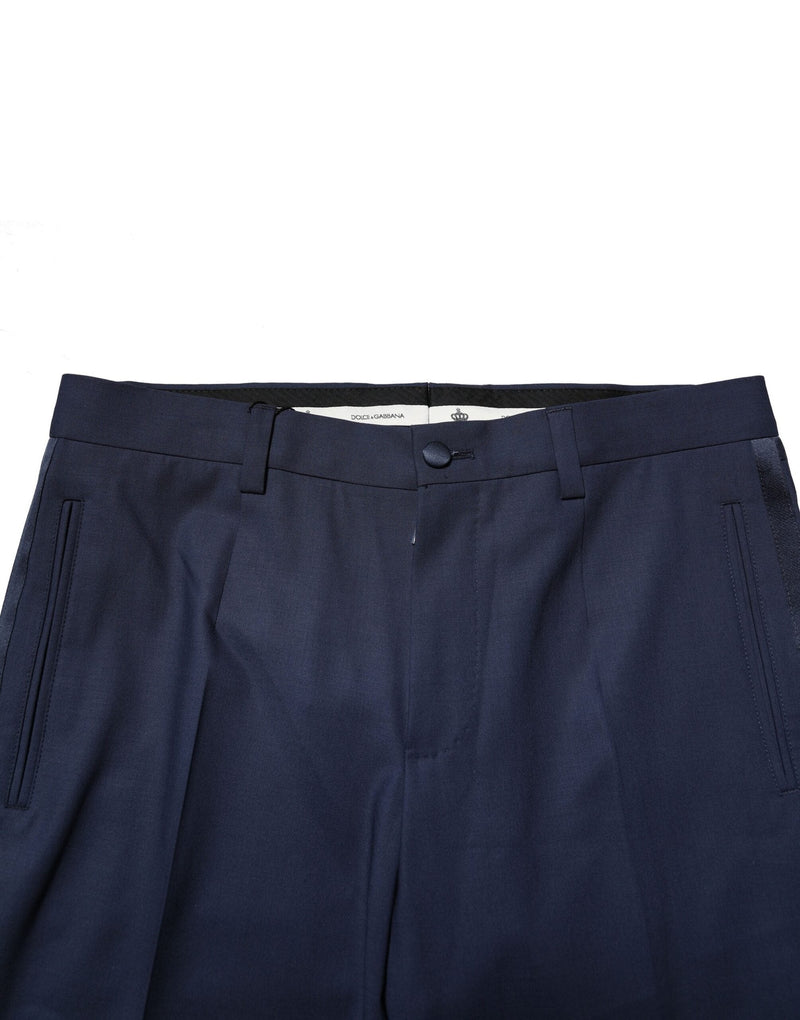 Dark Blue Wool Dress Formal Pants Dolce & Gabbana