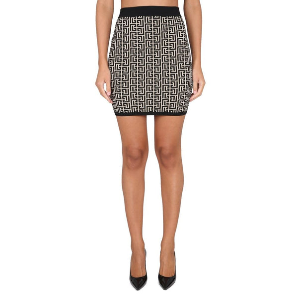 Black Viscose Skirt Balmain