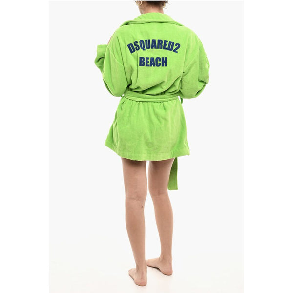Cotton Terry Beach Bathrobe With Embroidery Dsquared²
