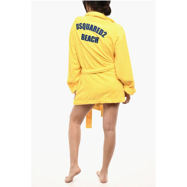 Cotton Terry Beach Bathrobe With Embroidery Dsquared²