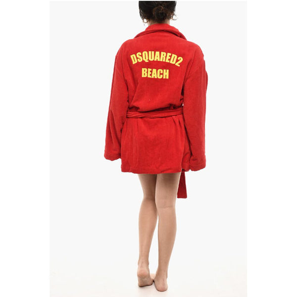 Cotton Terry Beach Bathrobe With Embroidery Dsquared²