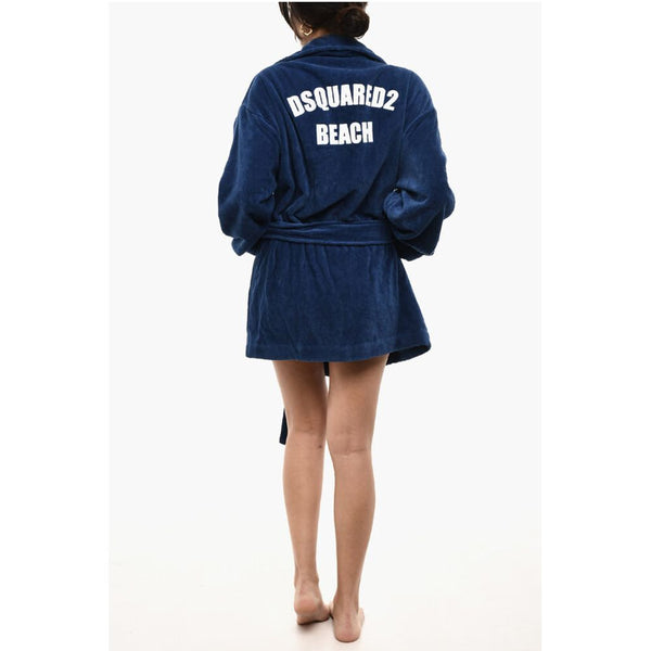 Cotton Terry Beach Bathrobe With Embroidery Dsquared²