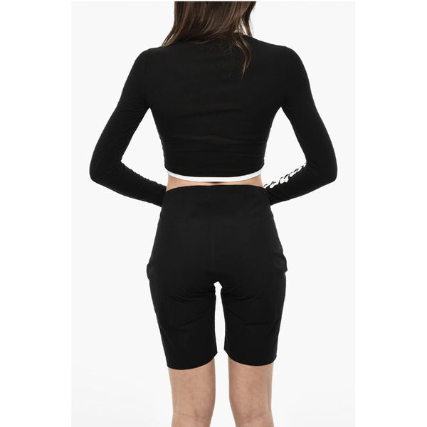 UNDERWEAR Cropped Pajama Long Sleeved Top With Logo Print Dsquared²
