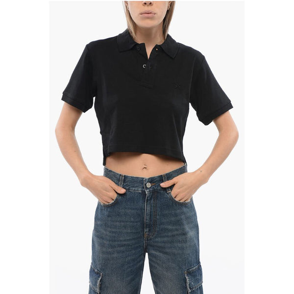 Cropped AICARDI Polo with Ton-sur-ton Embroidery John Richmond