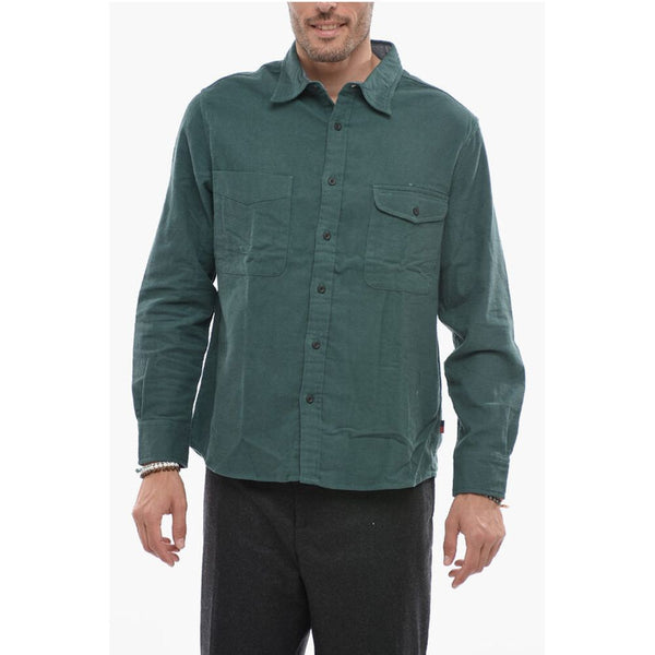 Cotton Overshirt With Breast Pocket Woolrich