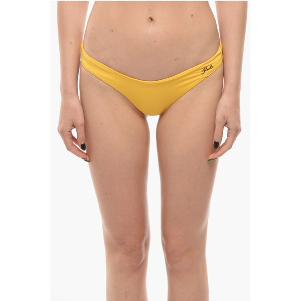 Solid Color Bikini Bottom with Metal Logo Karl Lagerfeld