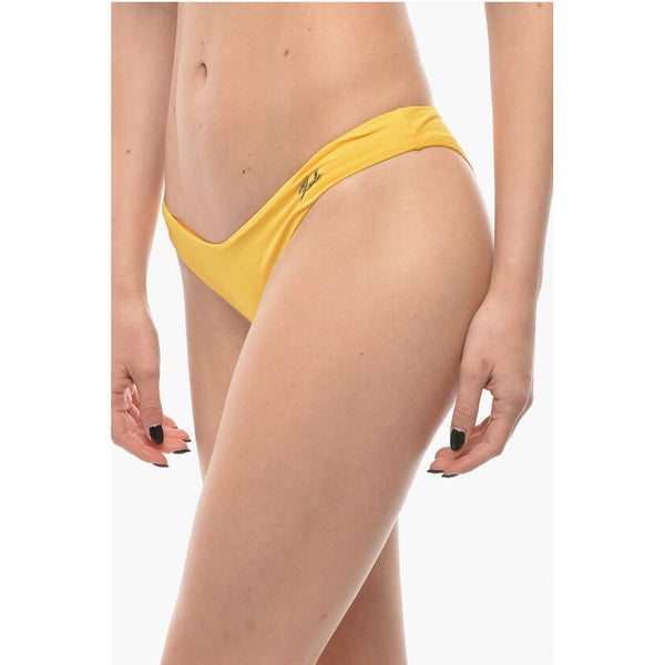 Solid Color Bikini Bottom with Metal Logo Karl Lagerfeld