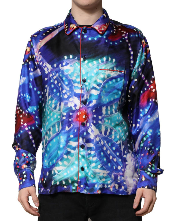 Multicolor Printed Silk Lounge Casual Shirt Dolce & Gabbana