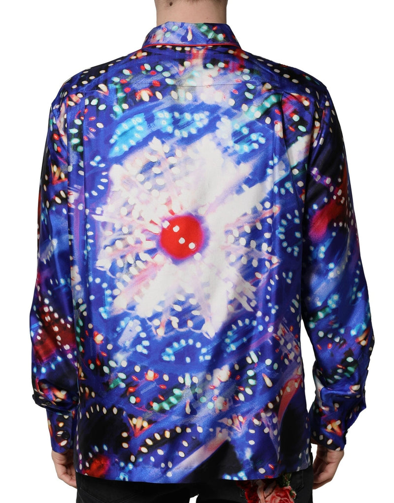 Multicolor Printed Silk Lounge Casual Shirt Dolce & Gabbana