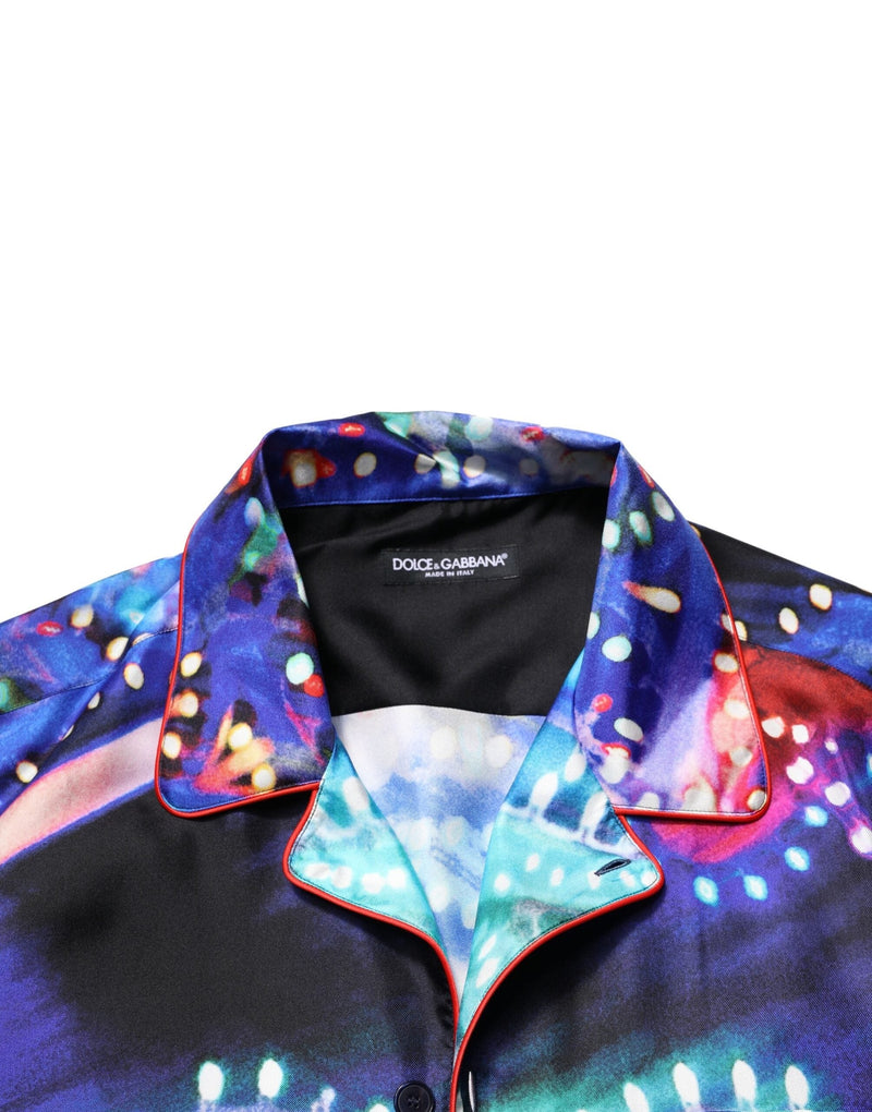 Multicolor Printed Silk Lounge Casual Shirt Dolce & Gabbana