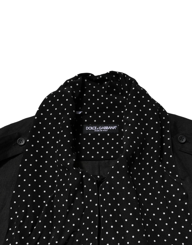 Black Polka Dot Linen Silk Men Casual Shirt Dolce & Gabbana