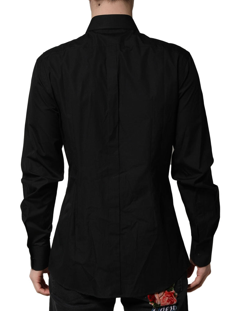 Black Crystal GOLD Formal Men Dress Shirt Dolce & Gabbana
