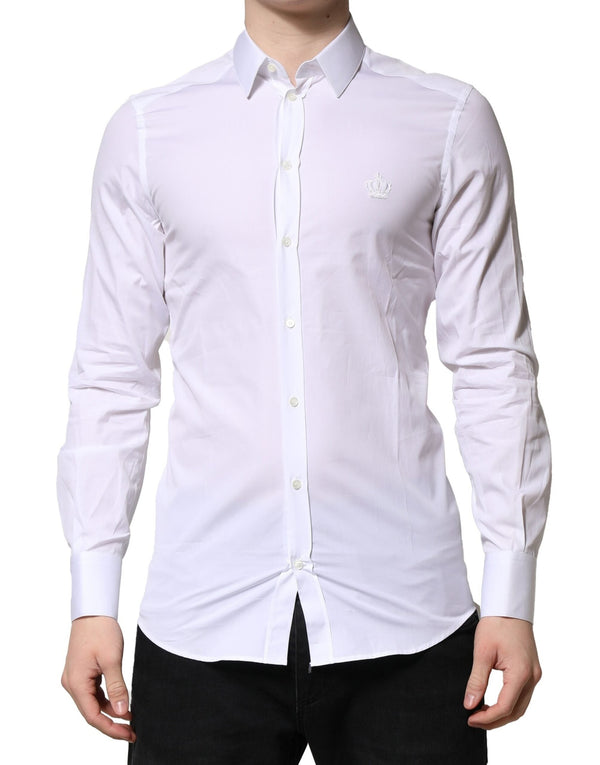 White GOLD Long Sleeves Men Dress Formal Shirt Dolce & Gabbana