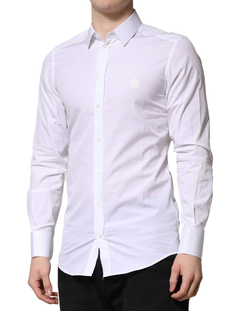 White GOLD Long Sleeves Men Dress Formal Shirt Dolce & Gabbana