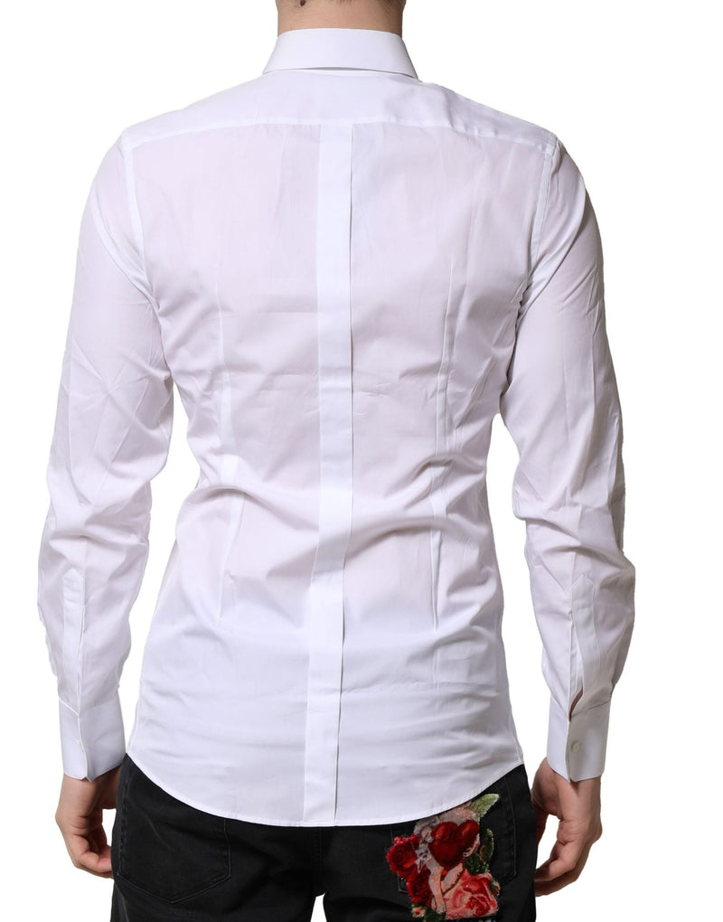 White GOLD Long Sleeves Men Dress Formal Shirt Dolce & Gabbana