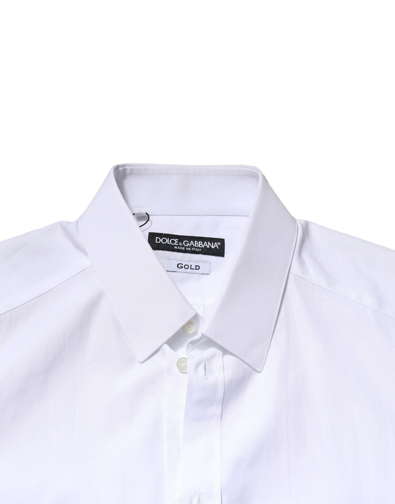 White GOLD Long Sleeves Men Dress Formal Shirt Dolce & Gabbana