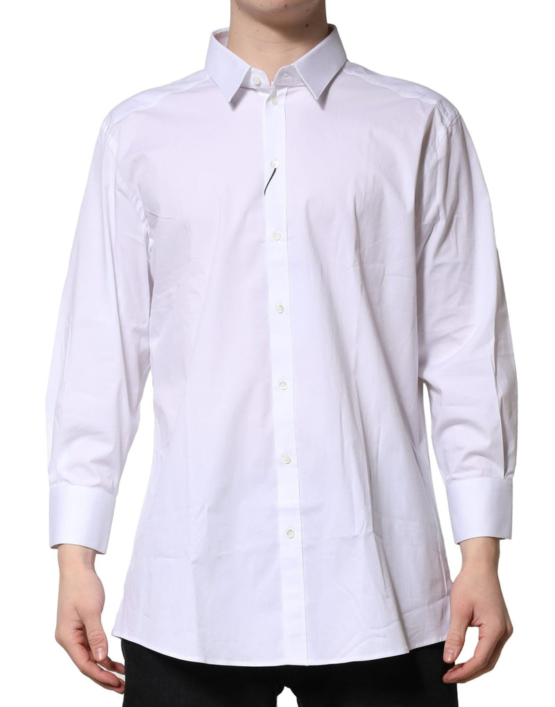 White GOLD Long Sleeves Dress Formal Shirt Dolce & Gabbana
