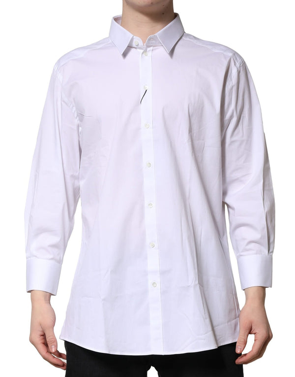 White GOLD Long Sleeves Dress Formal Shirt Dolce & Gabbana