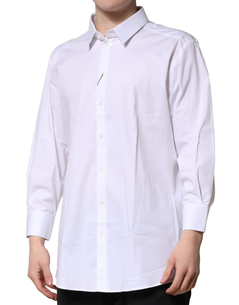 White GOLD Long Sleeves Dress Formal Shirt Dolce & Gabbana