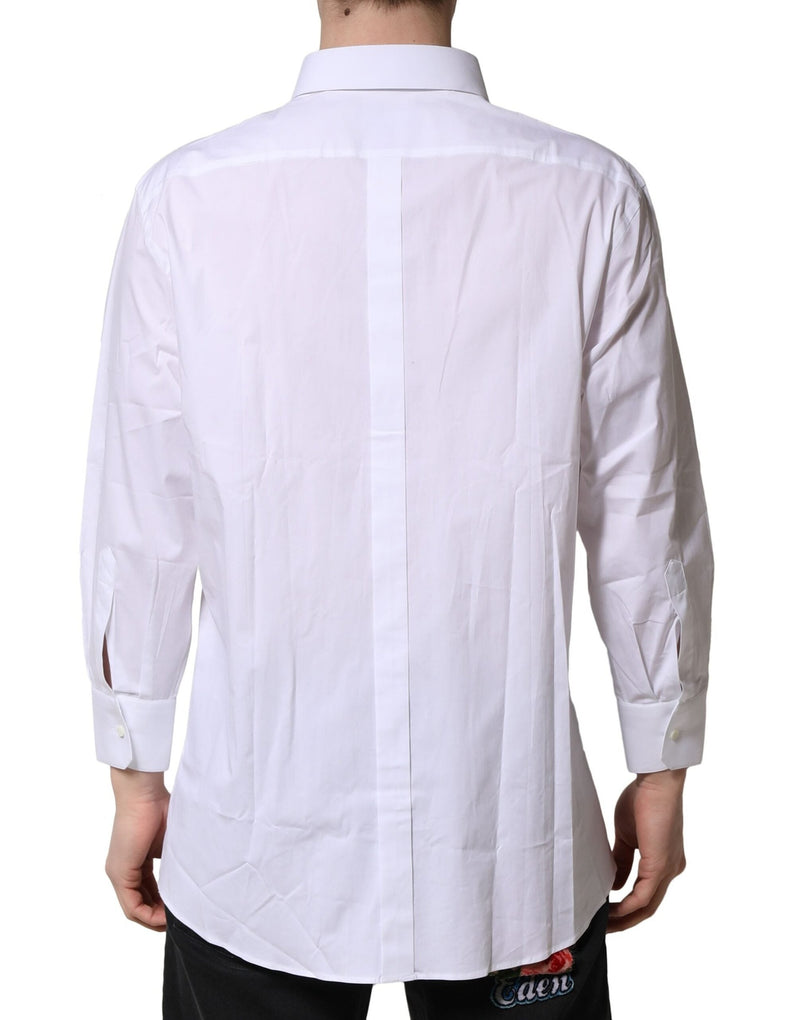 White GOLD Long Sleeves Dress Formal Shirt Dolce & Gabbana