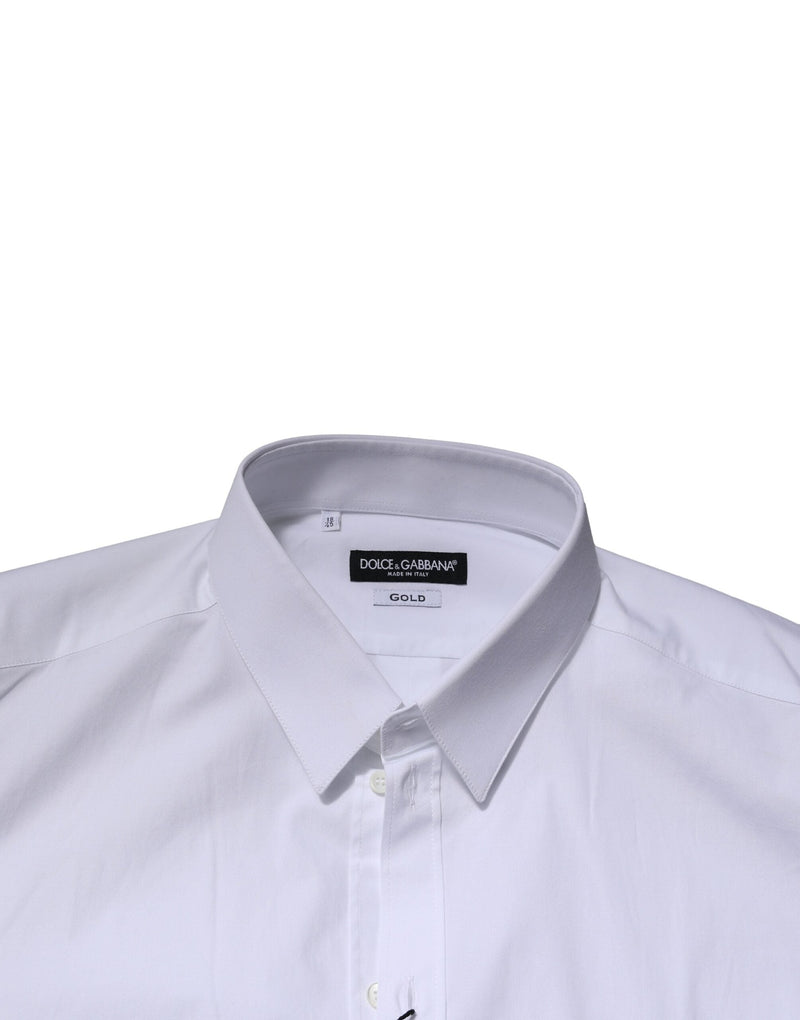 White GOLD Long Sleeves Dress Formal Shirt Dolce & Gabbana