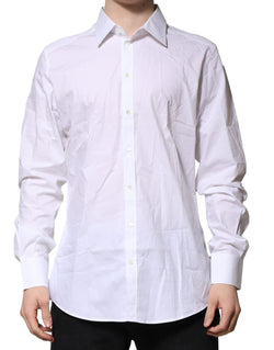 White GOLD Long Sleeves Dress Formal Shirt Dolce & Gabbana