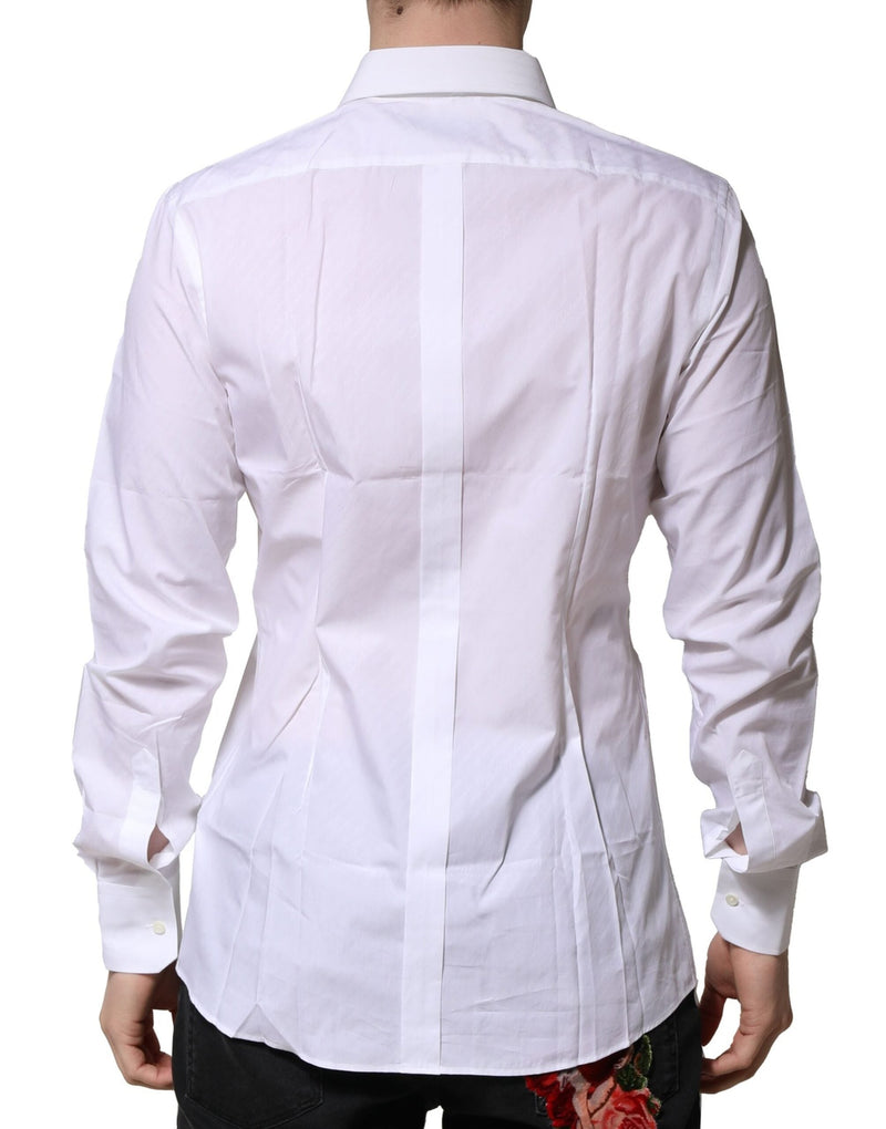 White GOLD Long Sleeves Men Dress Formal Shirt Dolce & Gabbana